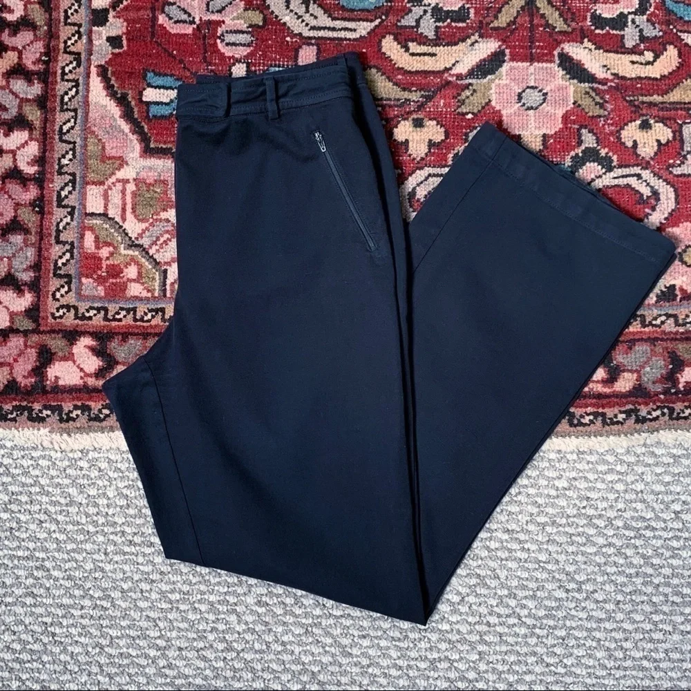 St. John Sport High Waist Wide Leg Chino Pants